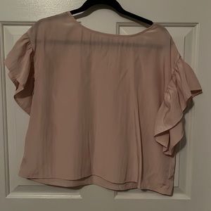 Light Pink Ruffle Shoulder Blouse size small